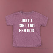 Just a Girl and Her Dog - Short Sleeve Child Shirt Little Mama Shirt Shop