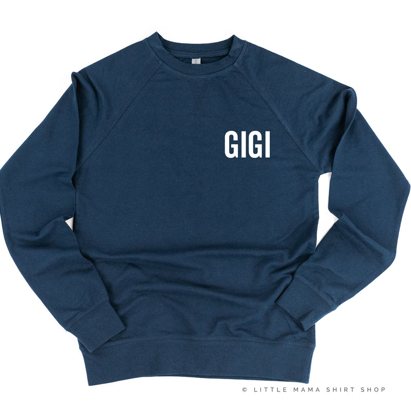 GIGI - BLOCK FONT POCKET SIZE - Lightweight Pullover Sweater