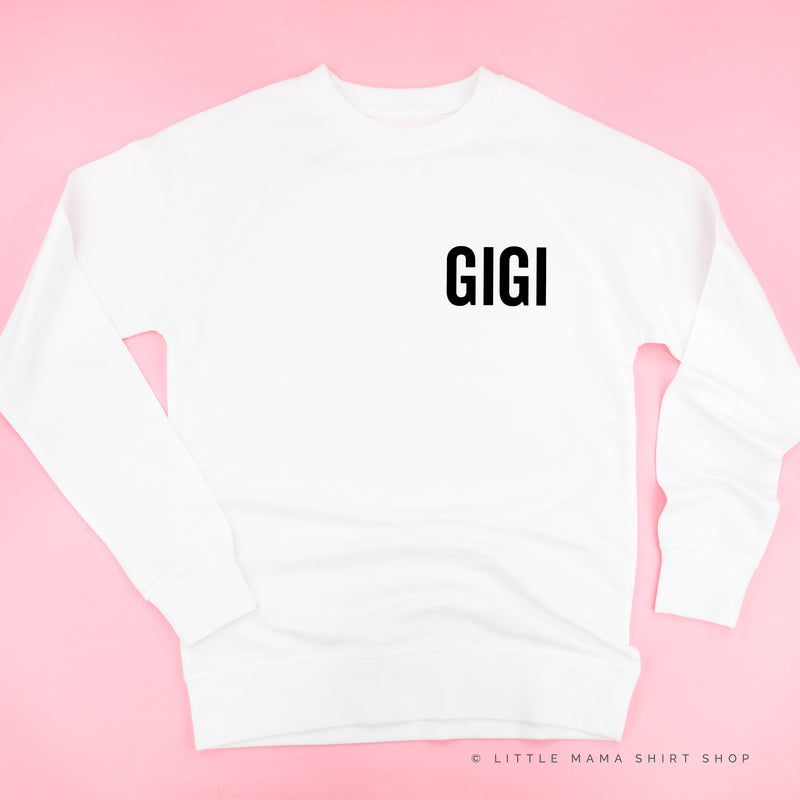 GIGI - BLOCK FONT POCKET SIZE - Lightweight Pullover Sweater