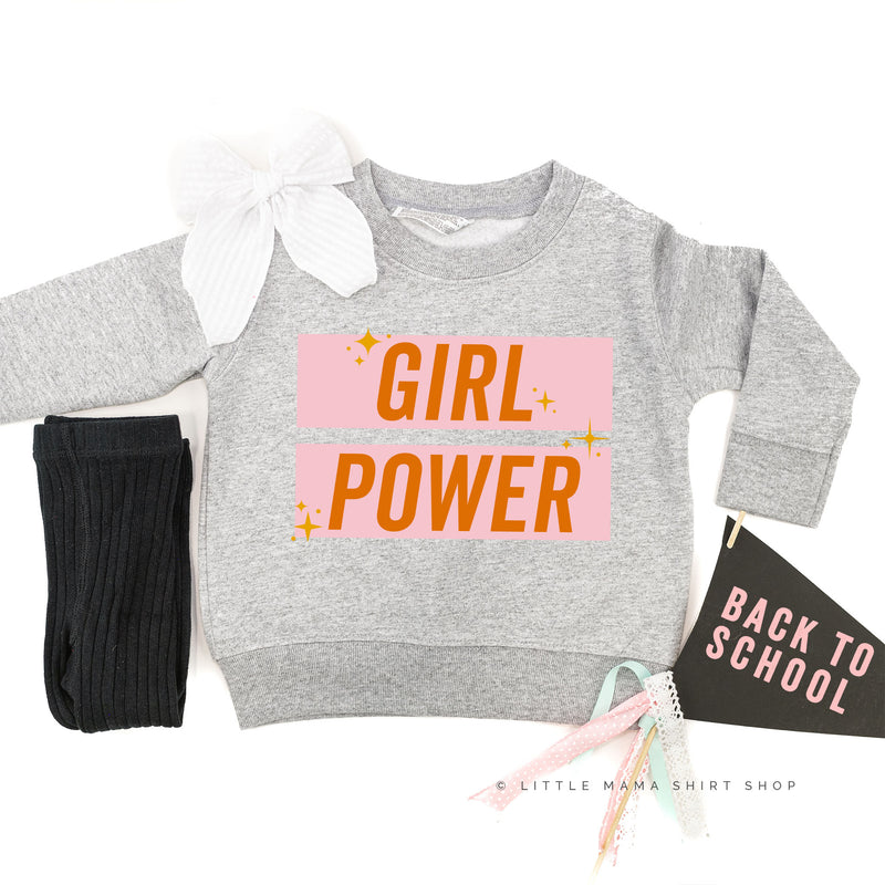Girl Power - Pink+Orange Sparkle - Child Sweater