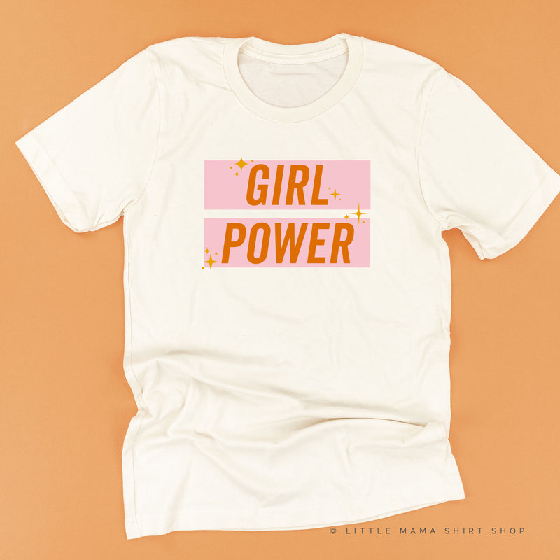 Girl Power - Pink+Orange Sparkle - Unisex Tee