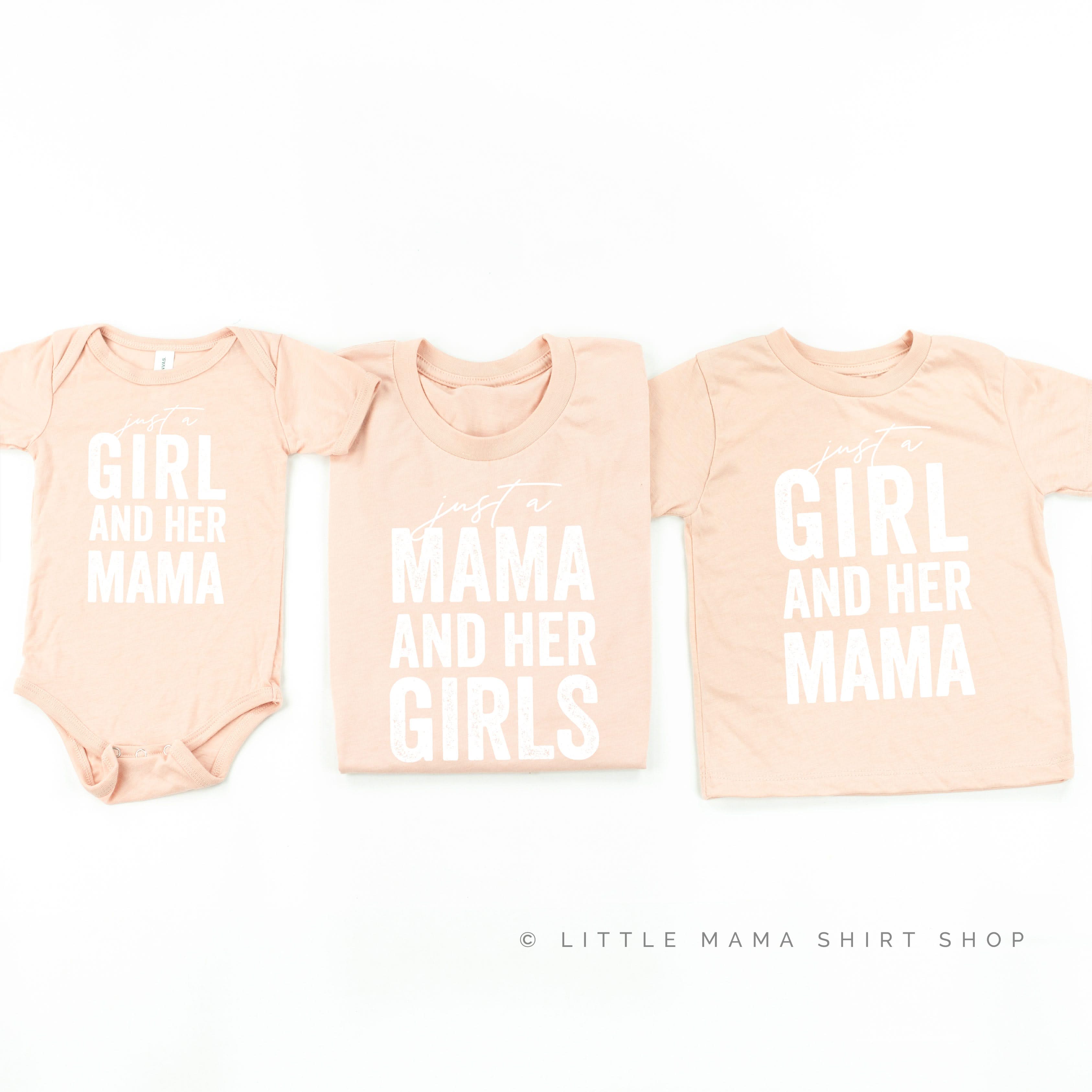 Just a Mama and Her Girls - Set of 3 Shirts Little Mama Shirt Shop