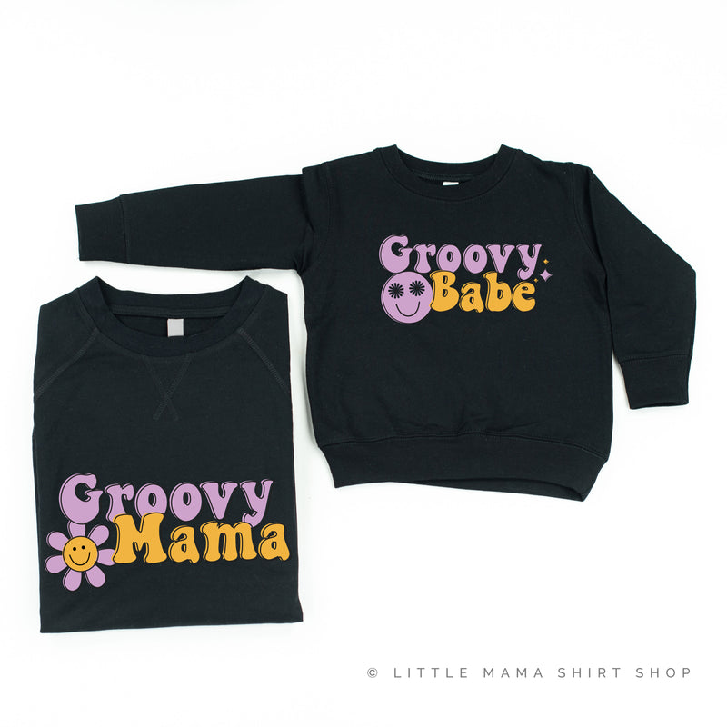 GROOVY MAMA+BABE (Purple/Yellow) - Set of 2 Matching Sweaters