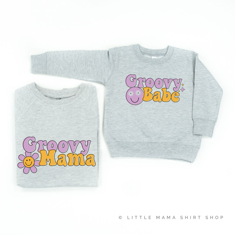 GROOVY MAMA+BABE (Purple/Yellow) - Set of 2 Matching Sweaters