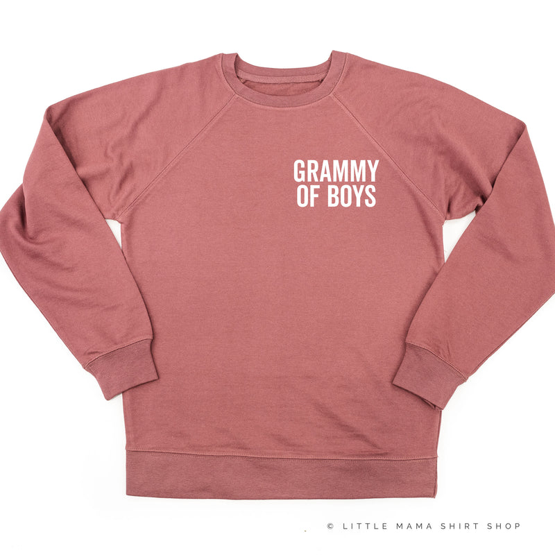GRAMMY OF BOYS - BLOCK FONT POCKET SIZE - Lightweight Pullover Sweater