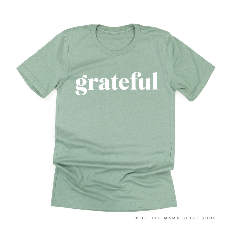 Grateful (block) - Black or White Design - Unisex Tee