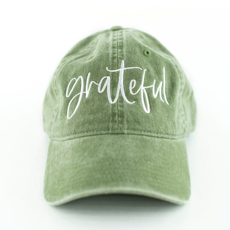 Grateful - Olive Green Baseball Cap