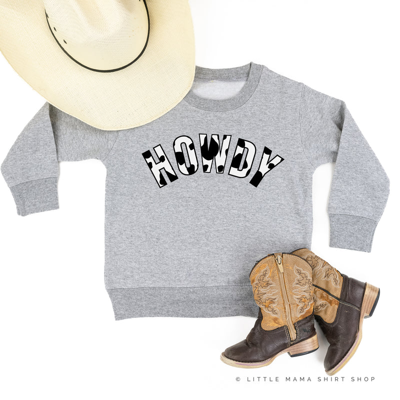 HOWDY - Cow Print - Child Sweater