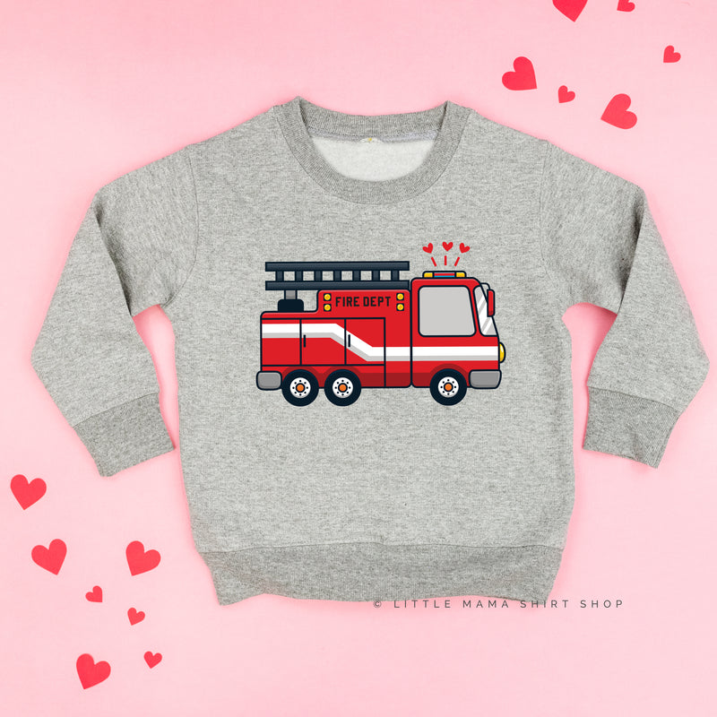 Firetruck Front - Love to the Rescue (f&b) - Child Sweater