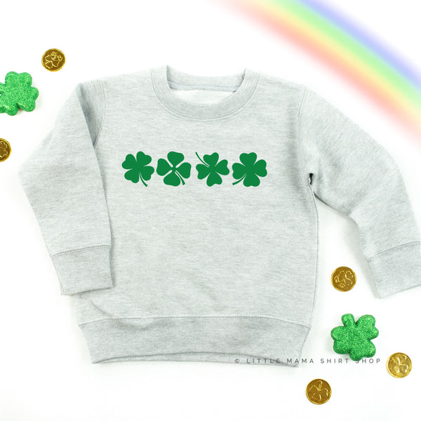 4 Shamrocks Across (Front) w/ Have a Lucky Day (Back) - Child Sweater