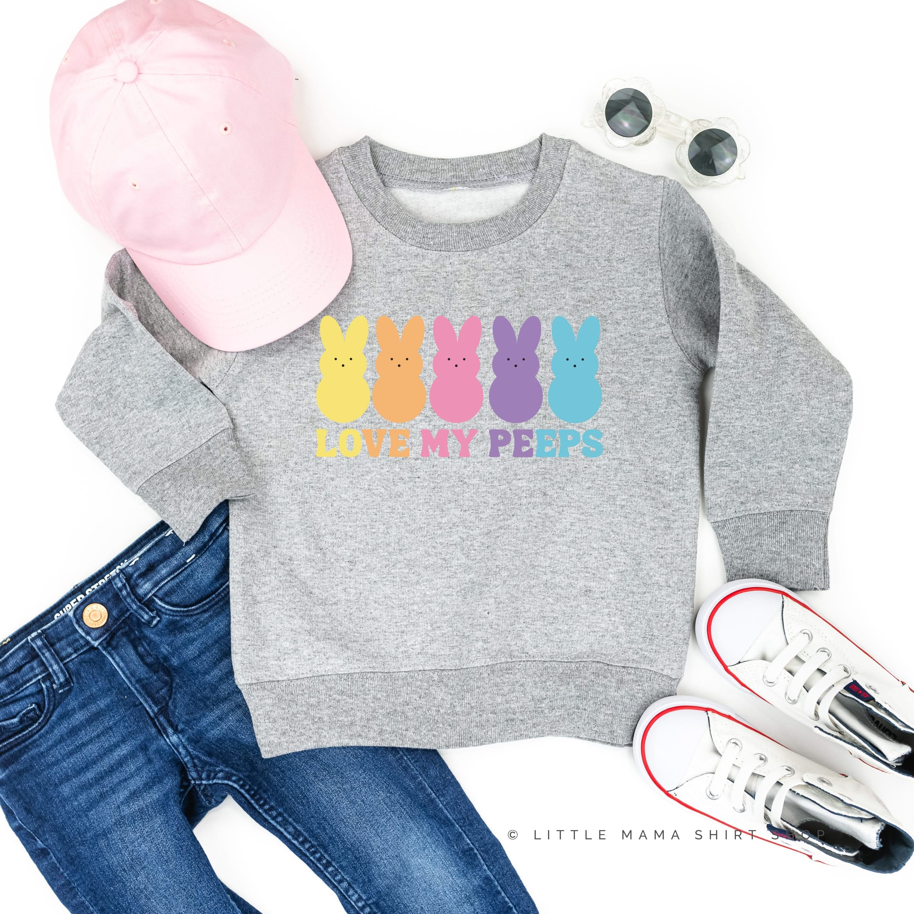 Love My Peeps - Neon - Child Sweater Little Mama Shirt Shop
