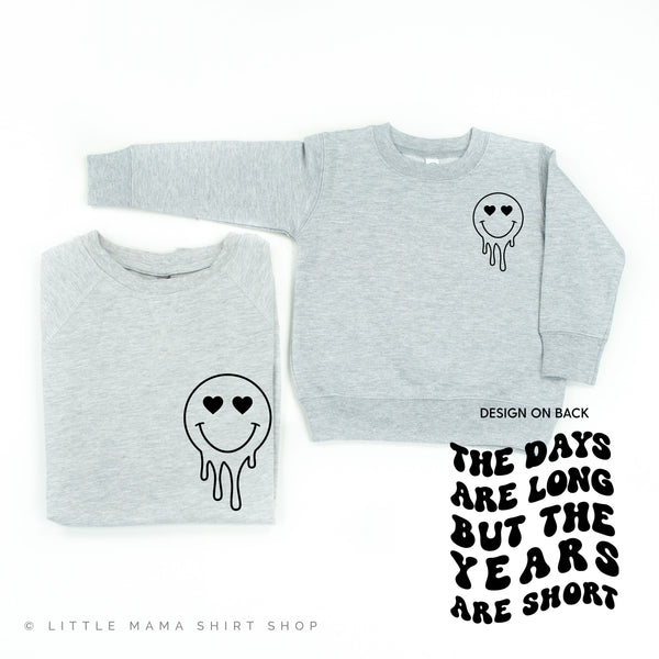 THE DAYS ARE LONG BUT THE YEARS ARE SHORT - (w/ Melty Heart Eyes) - Set of 2 Matching Sweaters
