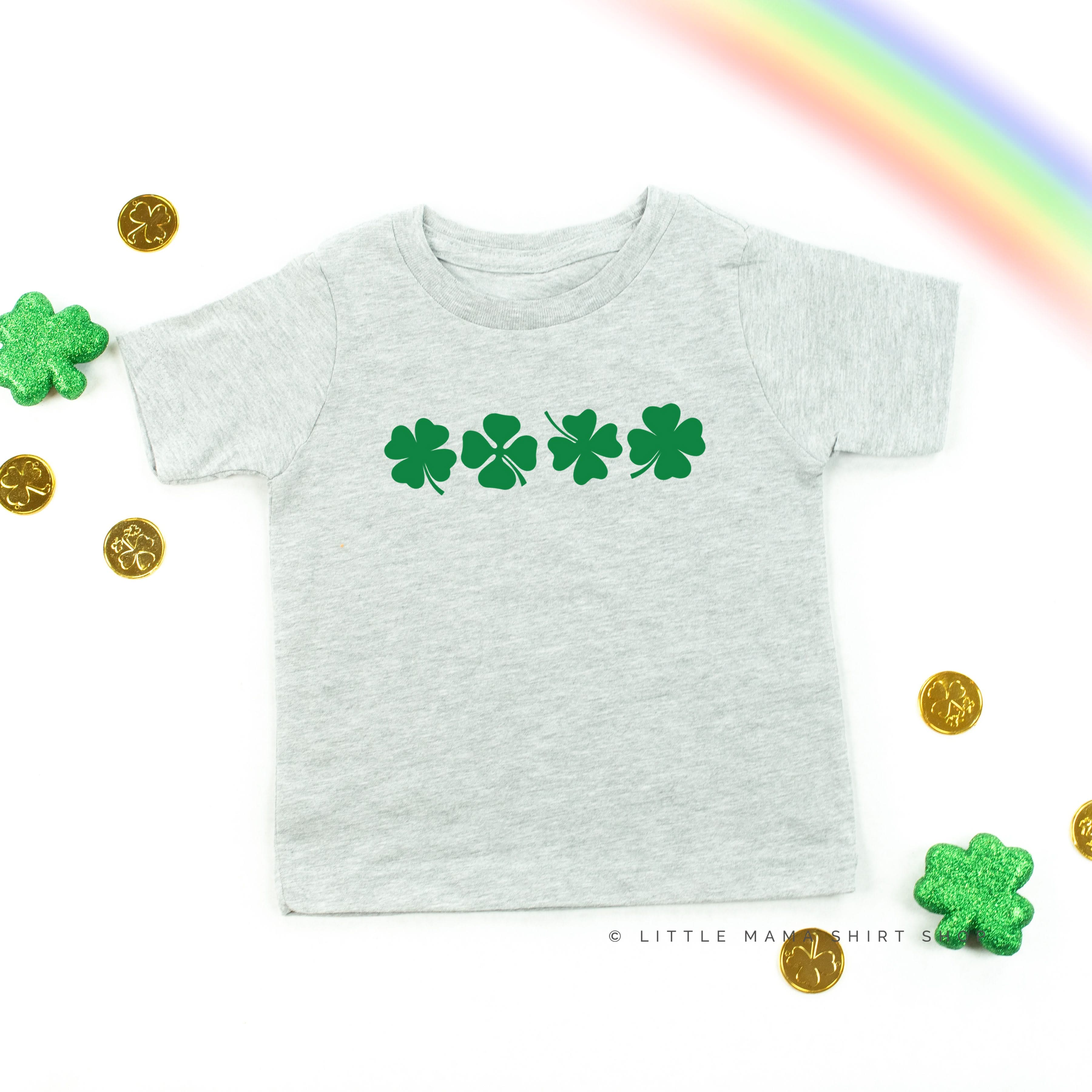 4 Shamrocks - Have a Lucky Day (f&b) - Child Tee Little Mama Shirt Shop