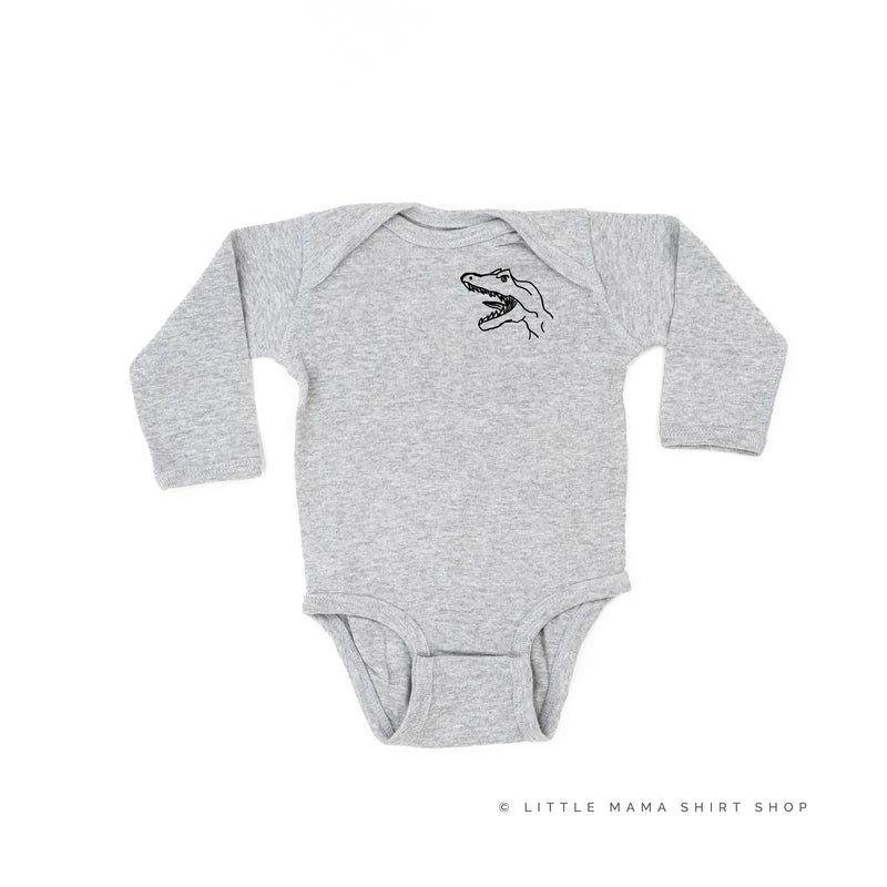 Dinosaur Head - Pocket Design - Long Sleeve Child Shirt