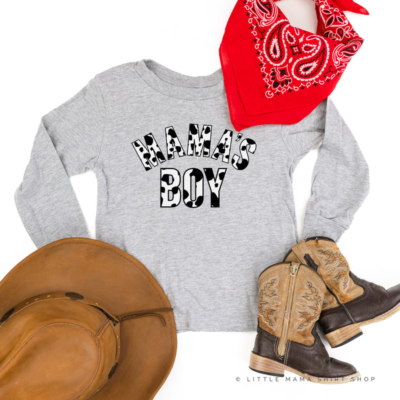 Cow Print - MAMA'S BOY - Long Sleeve Child Shirt