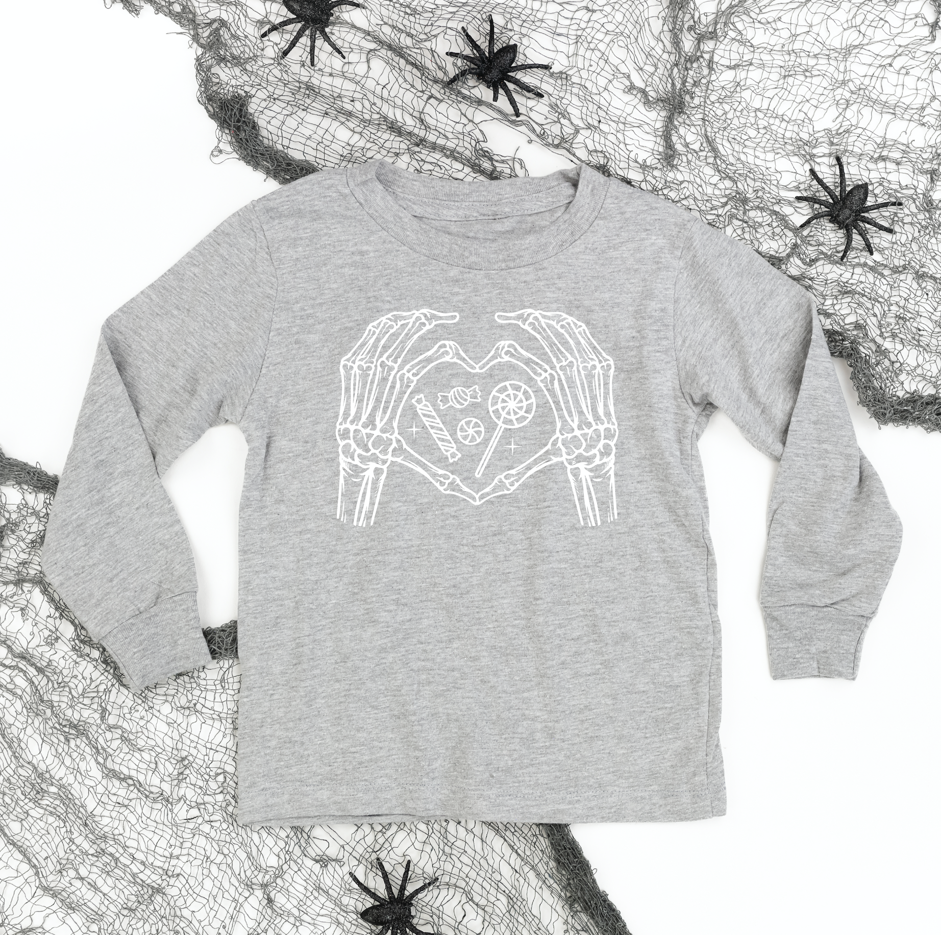 Skeleton Heart Hands - Child Long Sleeve Tee