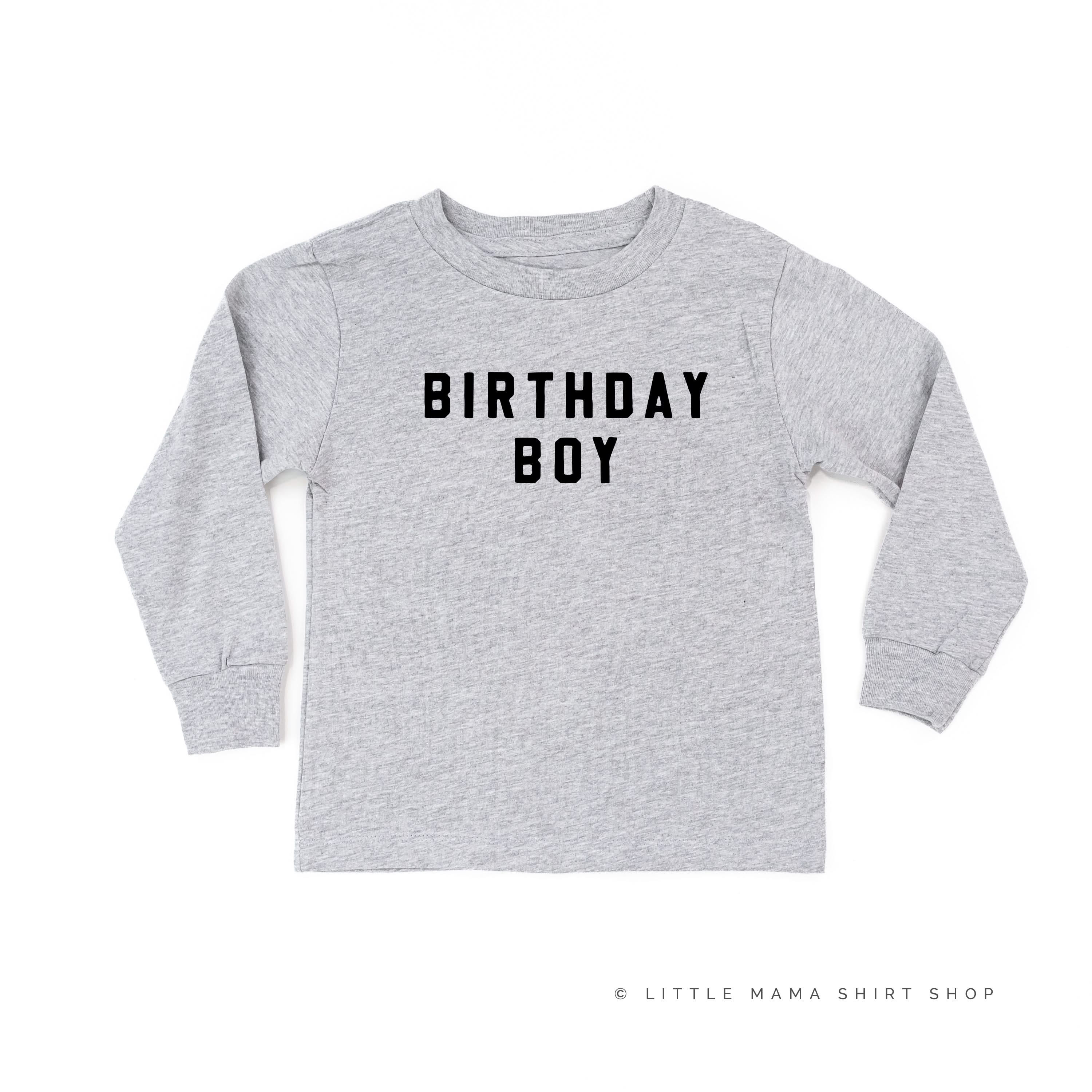 Birthday Boy - Block Font - Child Long Sleeve Tee