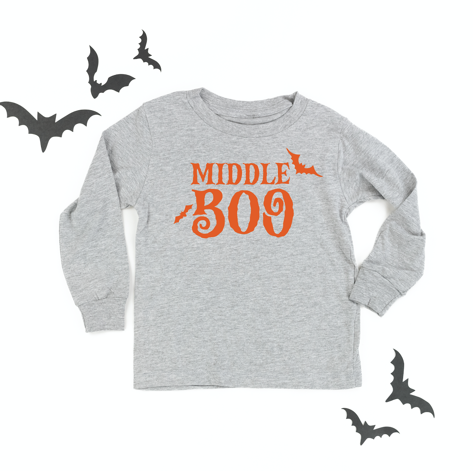 Middle Boo (Bats) - Child Long Sleeve Tee