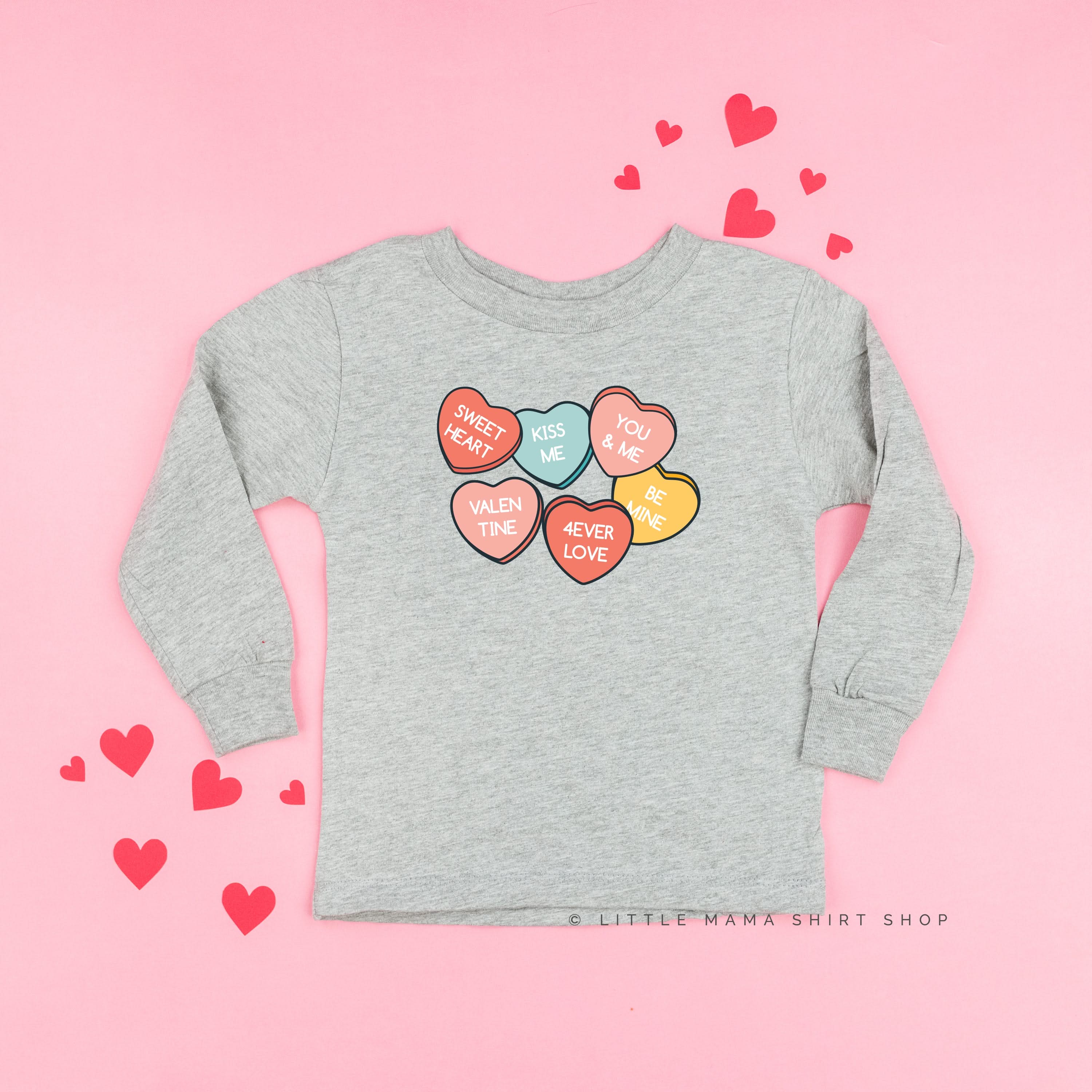 Conversation Hearts - Child LONG SLEEVE Tee Little Mama Shirt Shop