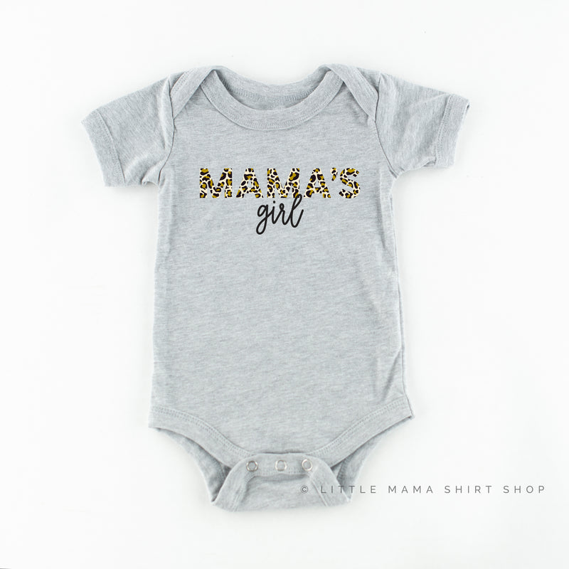 Mama's Girl - Leopard Design - Child Shirt - Gray