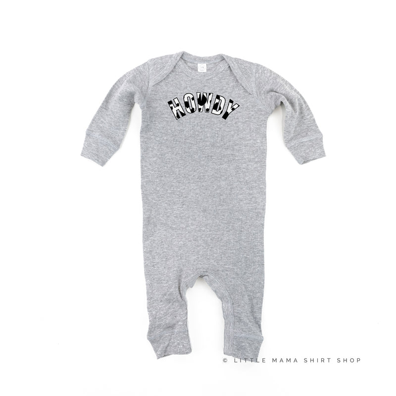 HOWDY - Cow Print - One Piece Baby Sleeper