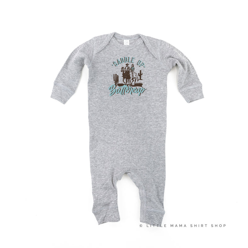 Saddle Up Buttercup - Distressed Design - One Piece Baby Sleeper