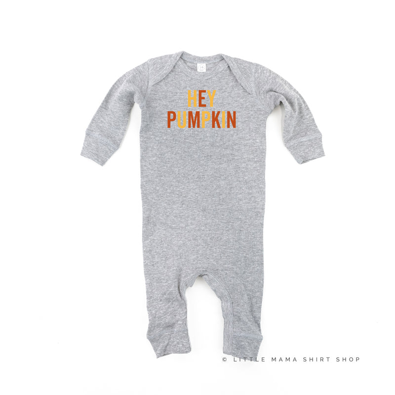 HEY PUMPKIN - BLOCK FONT - One Piece Baby Sleeper