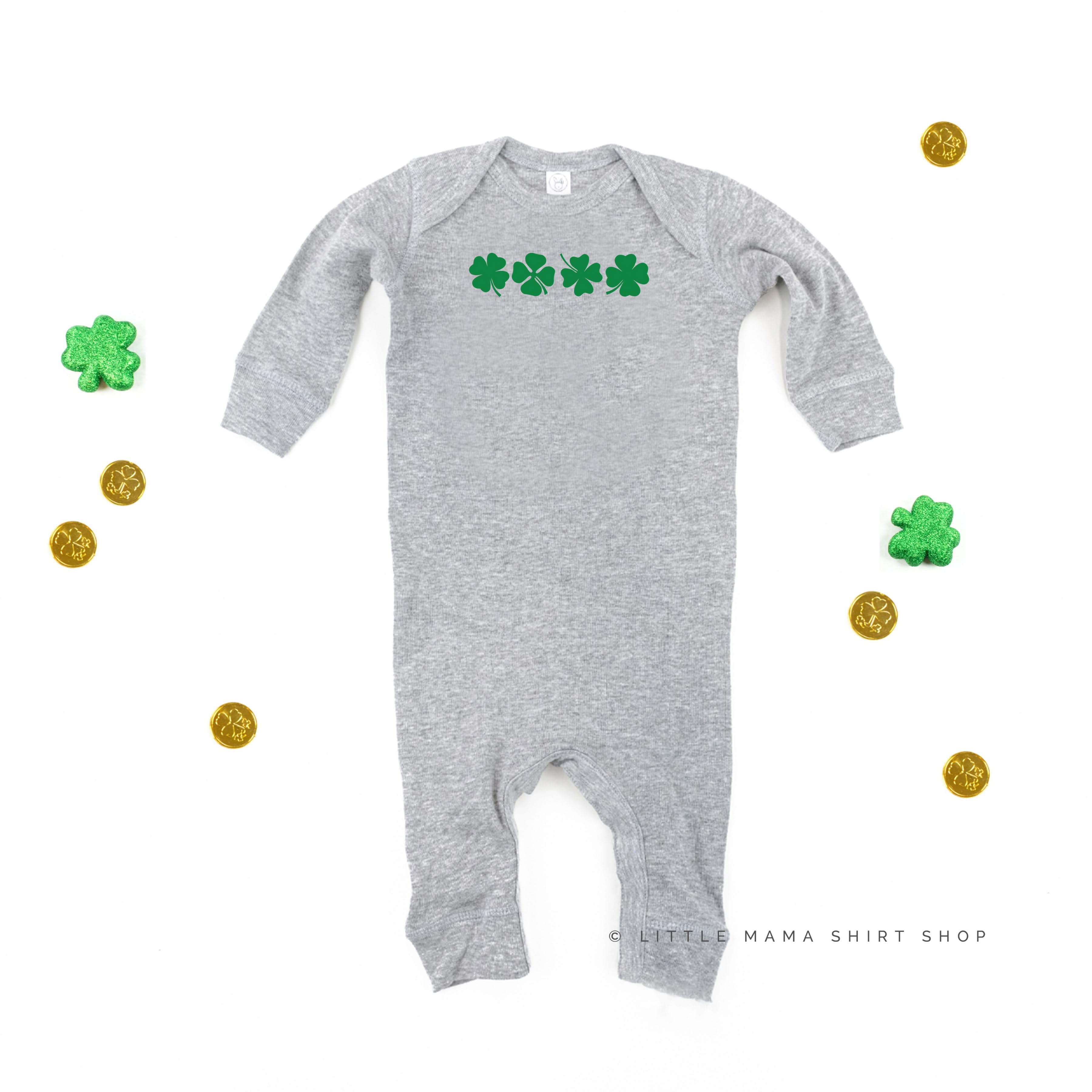 4 Shamrocks - Have a Lucky Day (f&b) - Baby Sleeper Little Mama Shirt Shop