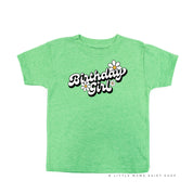 DAISY - BIRTHDAY GIRL - w/ Full Daisy on Back - Short Sleeve Child Shirt Little Mama Shirt Shop