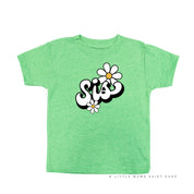DAISY - SIS - w/ Full Daisy on Back - Short Sleeve Child Shirt Little Mama Shirt Shop