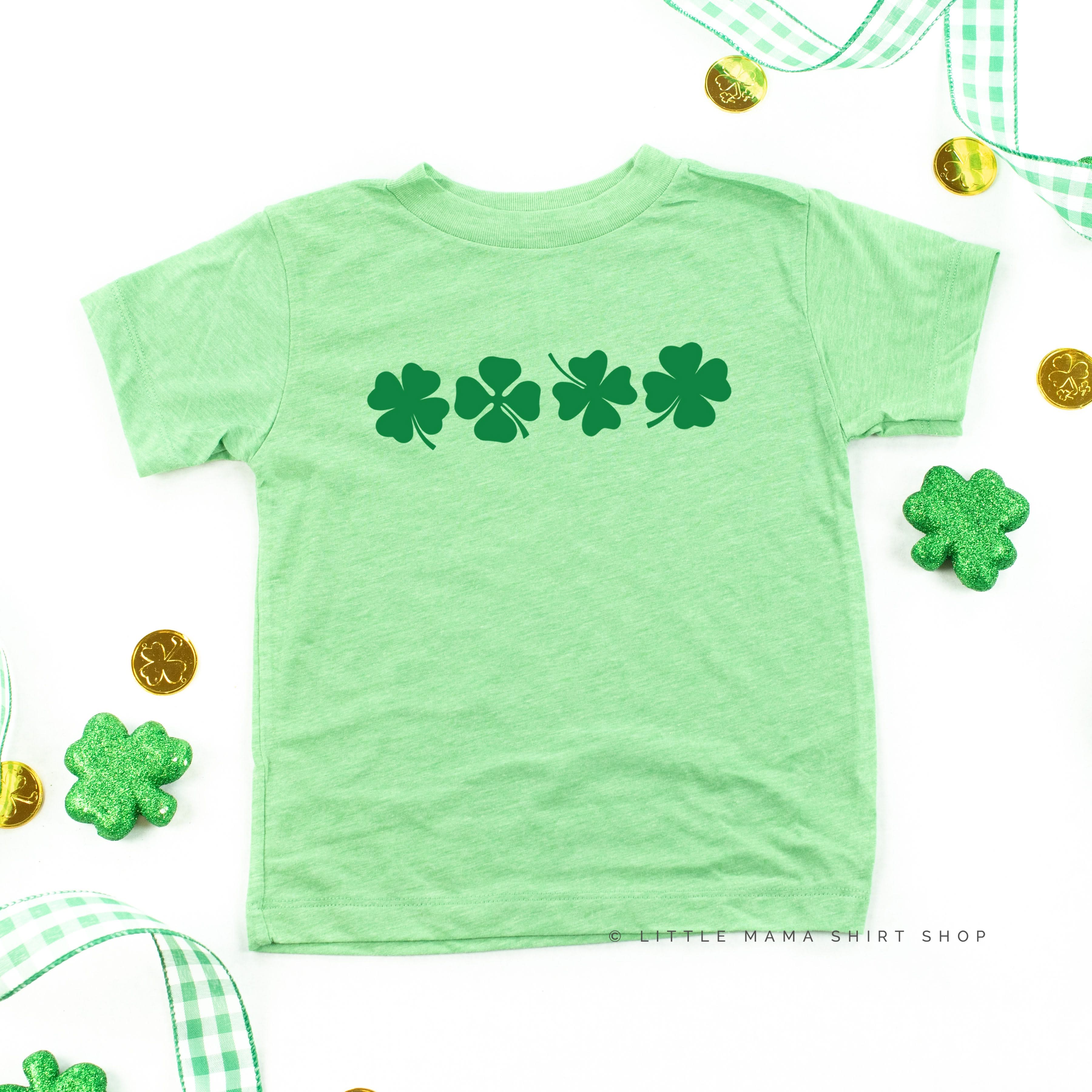 4 Shamrocks - Have a Lucky Day (f&b) - Child Tee Little Mama Shirt Shop