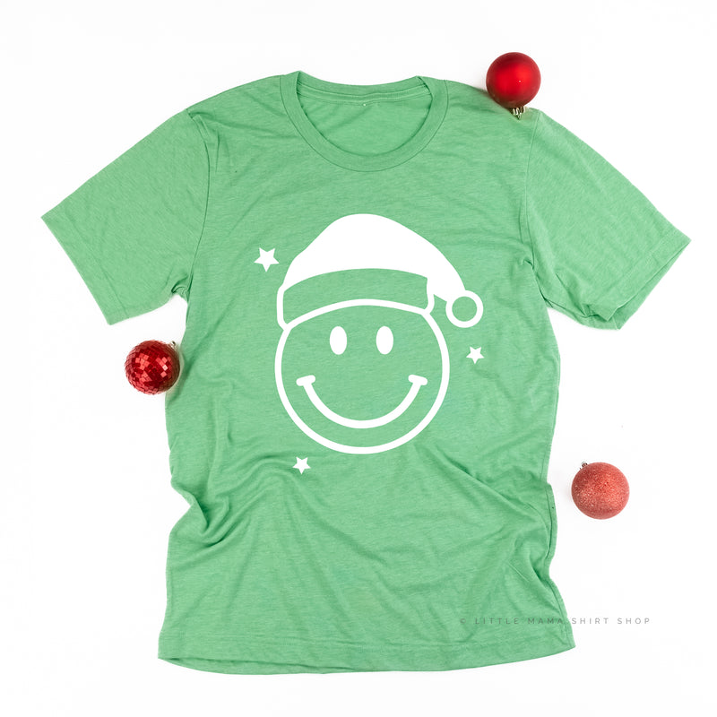 Santa Hat - Smiley Face - Unisex Tee