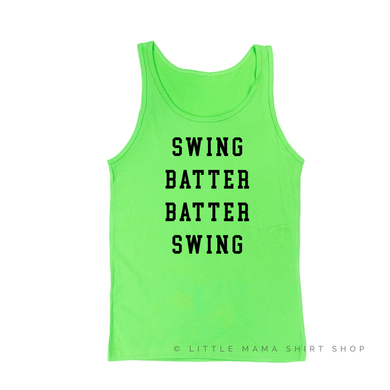 Swing Batter Batter Swing - Baseball Detail on Back - Unisex Jersey Tank