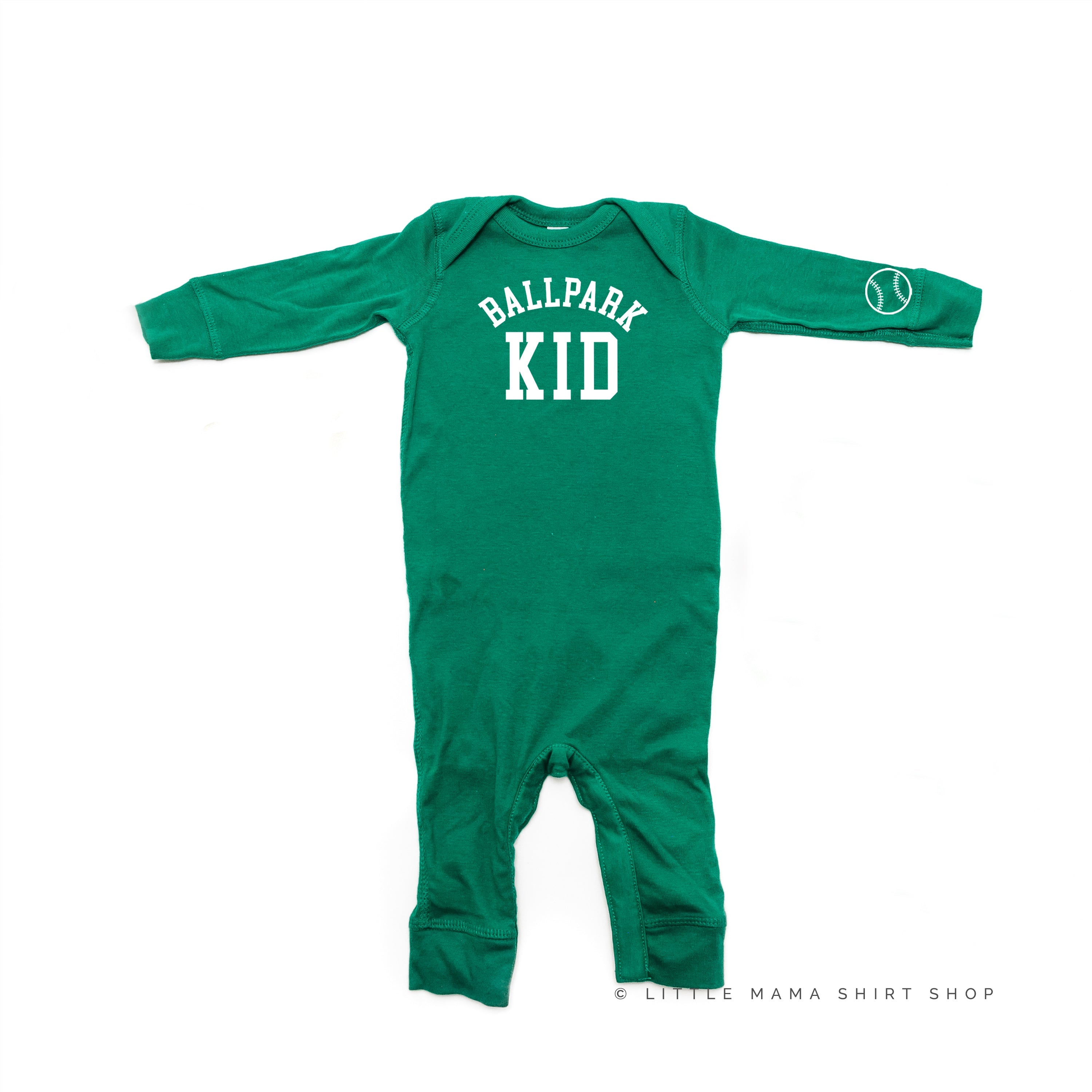 Ballpark Kid (wd) - Baby Sleeper Little Mama Shirt Shop