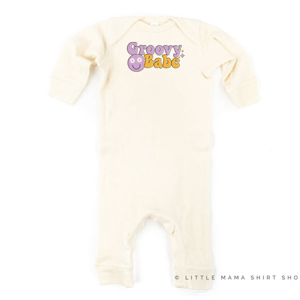 GROOVY BABE (Purple/Yellow) - One Piece Baby Sleeper