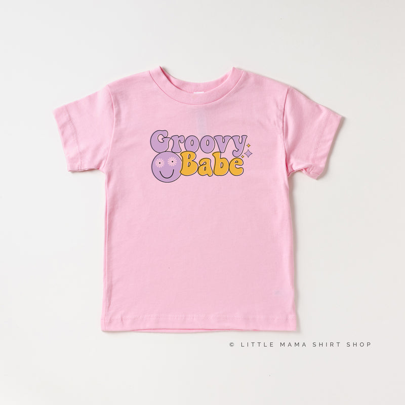 GROOVY BABE (Purple/Yellow) - Short Sleeve Child Shirt
