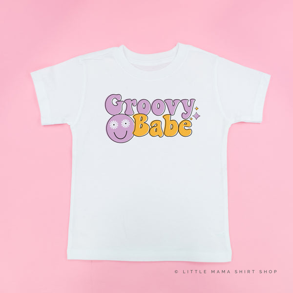 GROOVY BABE (Purple/Yellow) - Short Sleeve Child Shirt