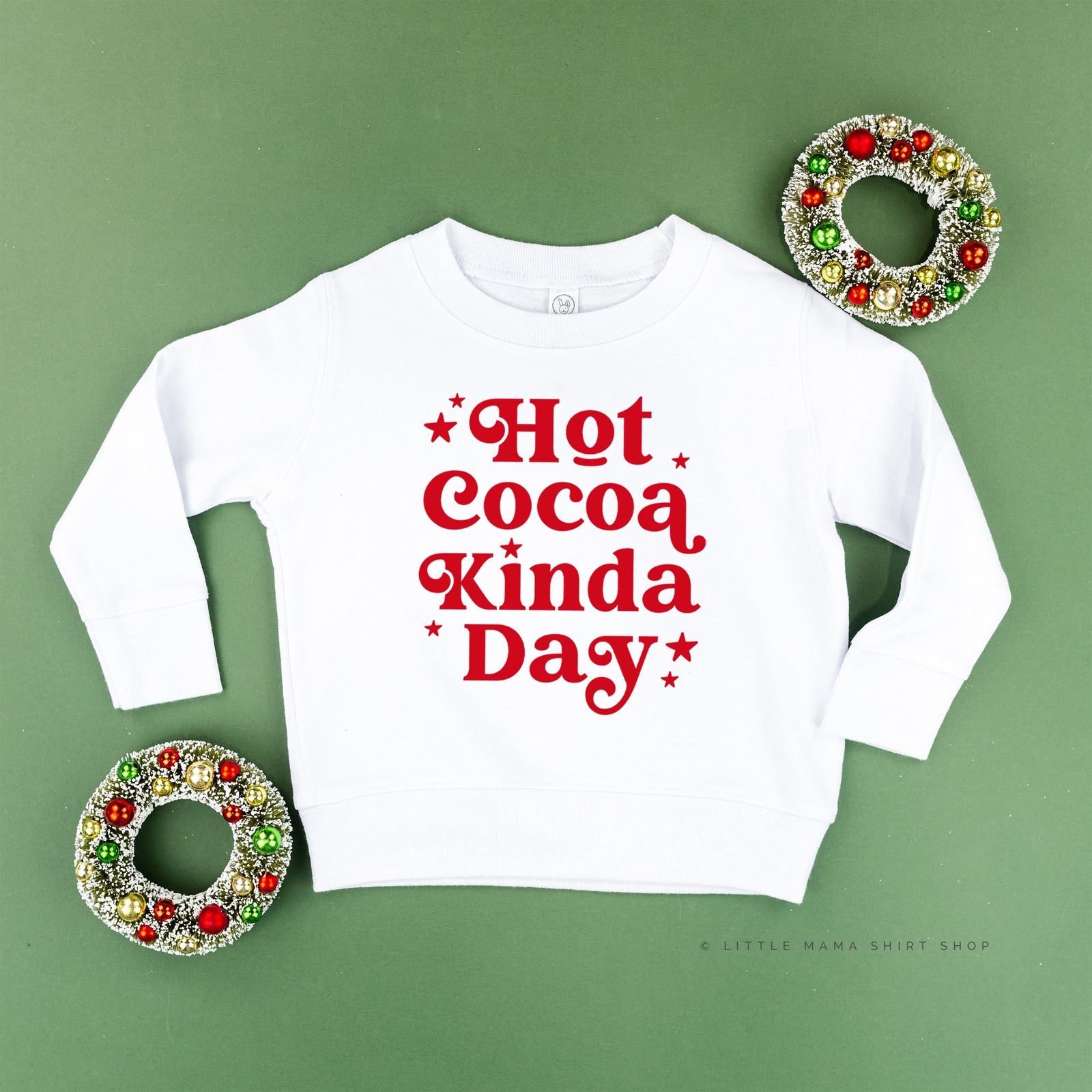 Hot Cocoa Kinda Day | Set of 2 factory WHITE w/ RED Sweaters | Christmas Mommy and Me Shirts | Matching Shirts | Christmas Shirts