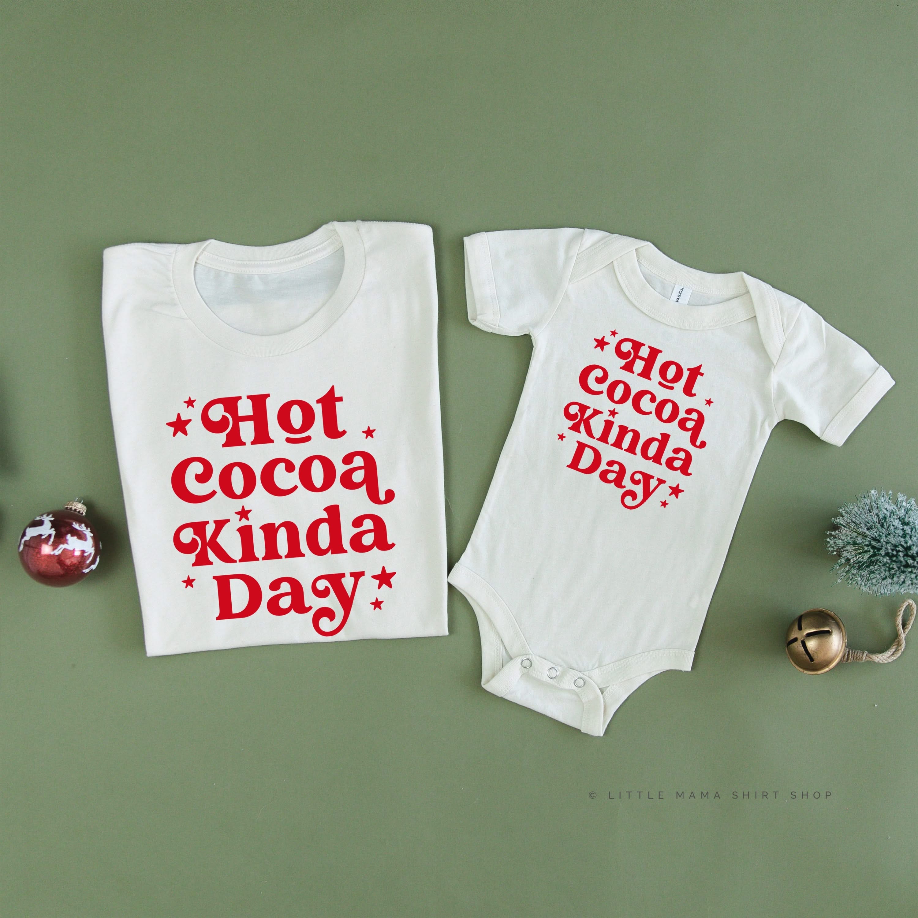 Hot Cocoa Kinda Day - Set of 2 Unisex Tees Little Mama Shirt Shop