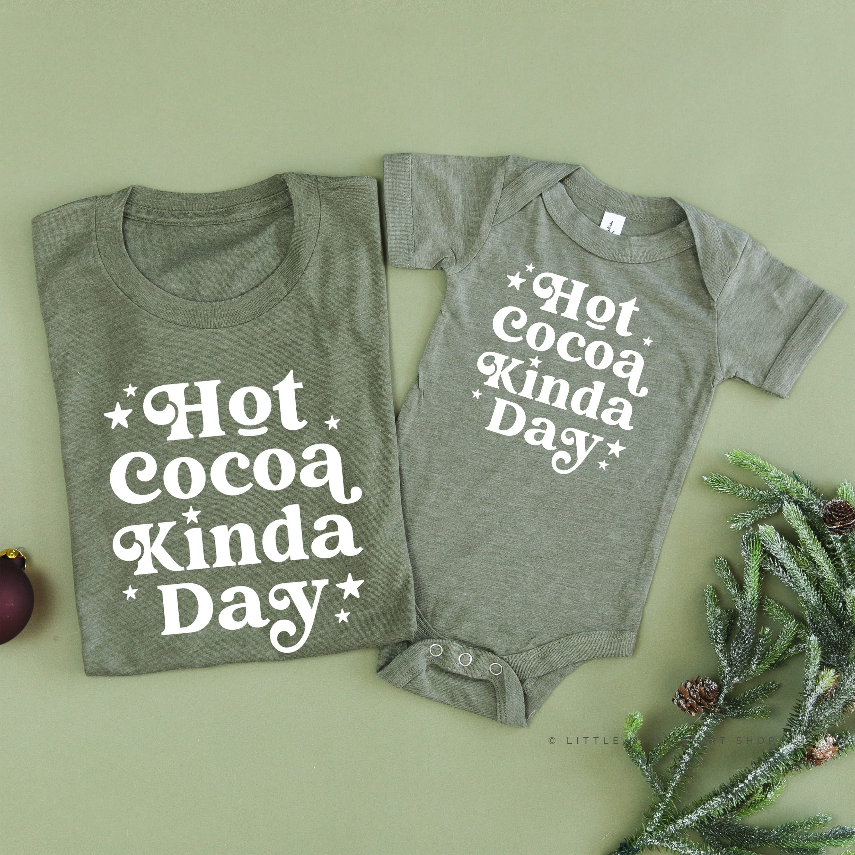 Hot Cocoa Kinda Day - Set of 2 Unisex Tees Little Mama Shirt Shop