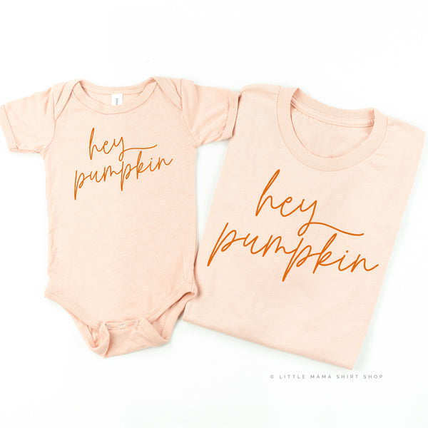 Hey Pumpkin - (Cursive) - Set of 2 Shirts