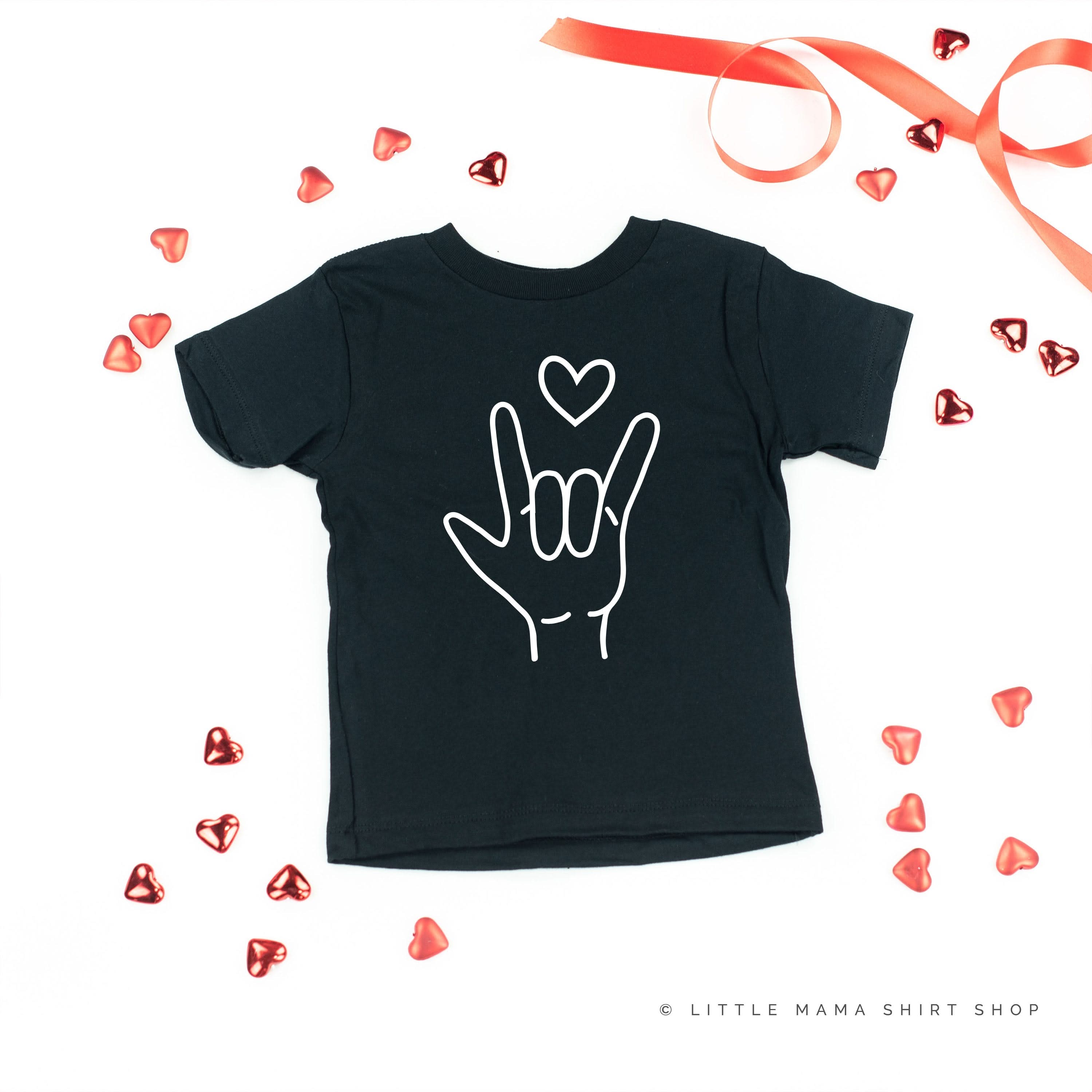 Sign Language - I Love You - Child Tee Little Mama Shirt Shop