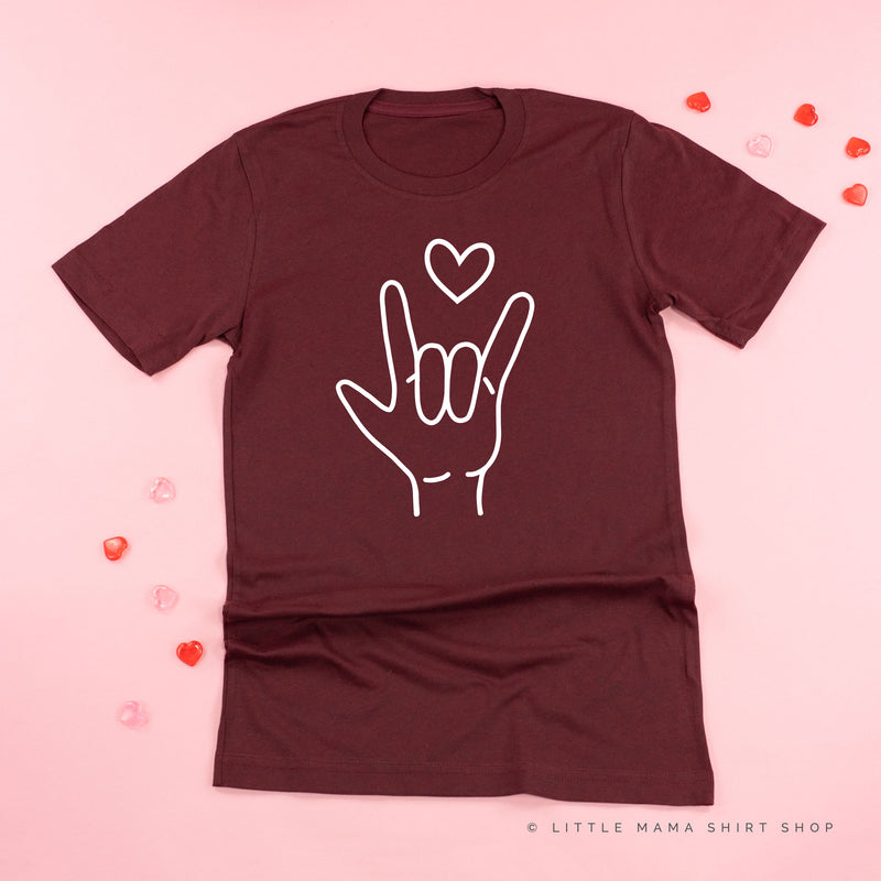 Sign Language - I LOVE YOU - FULL DESIGN - Unisex Tee