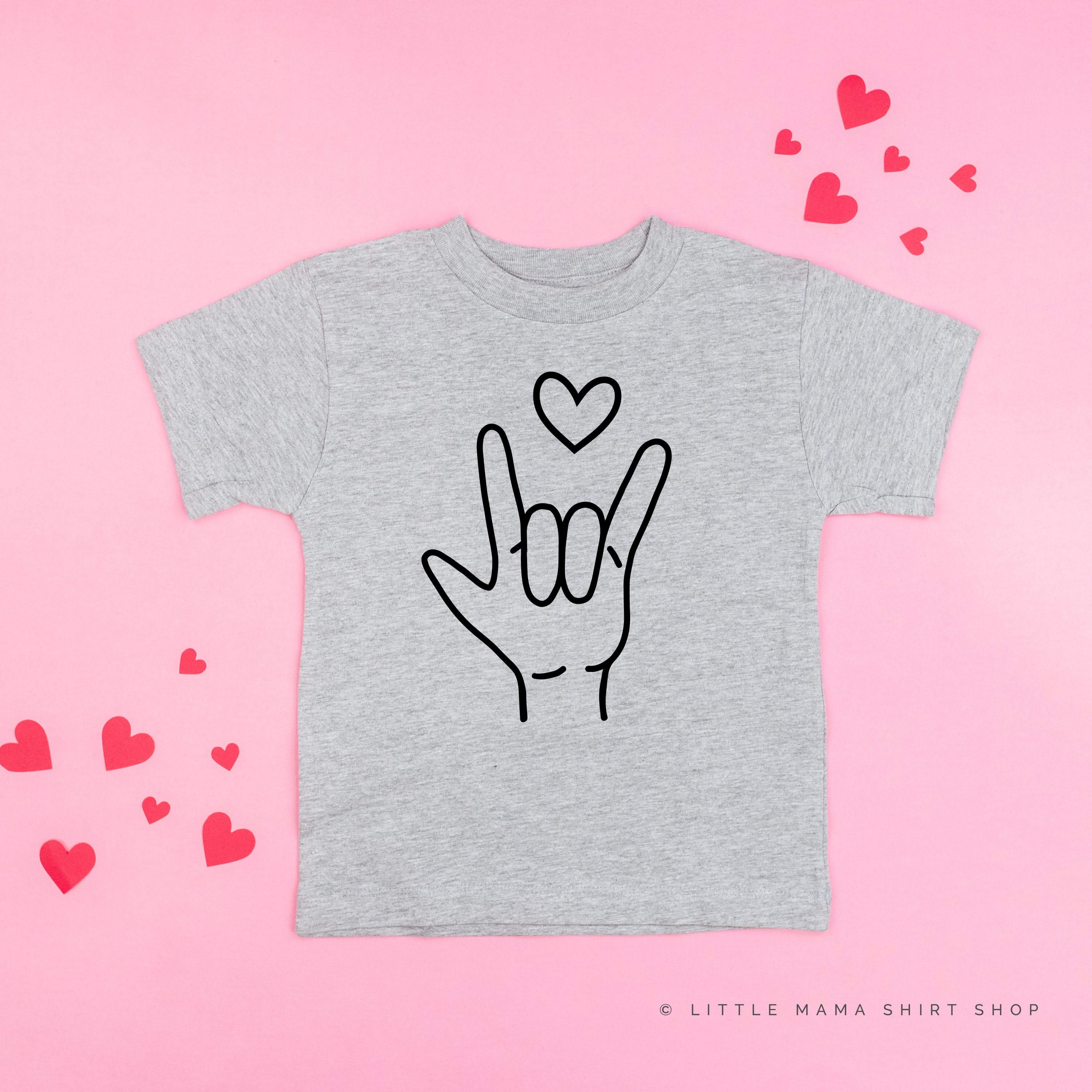Sign Language - I Love You - Child Tee Little Mama Shirt Shop