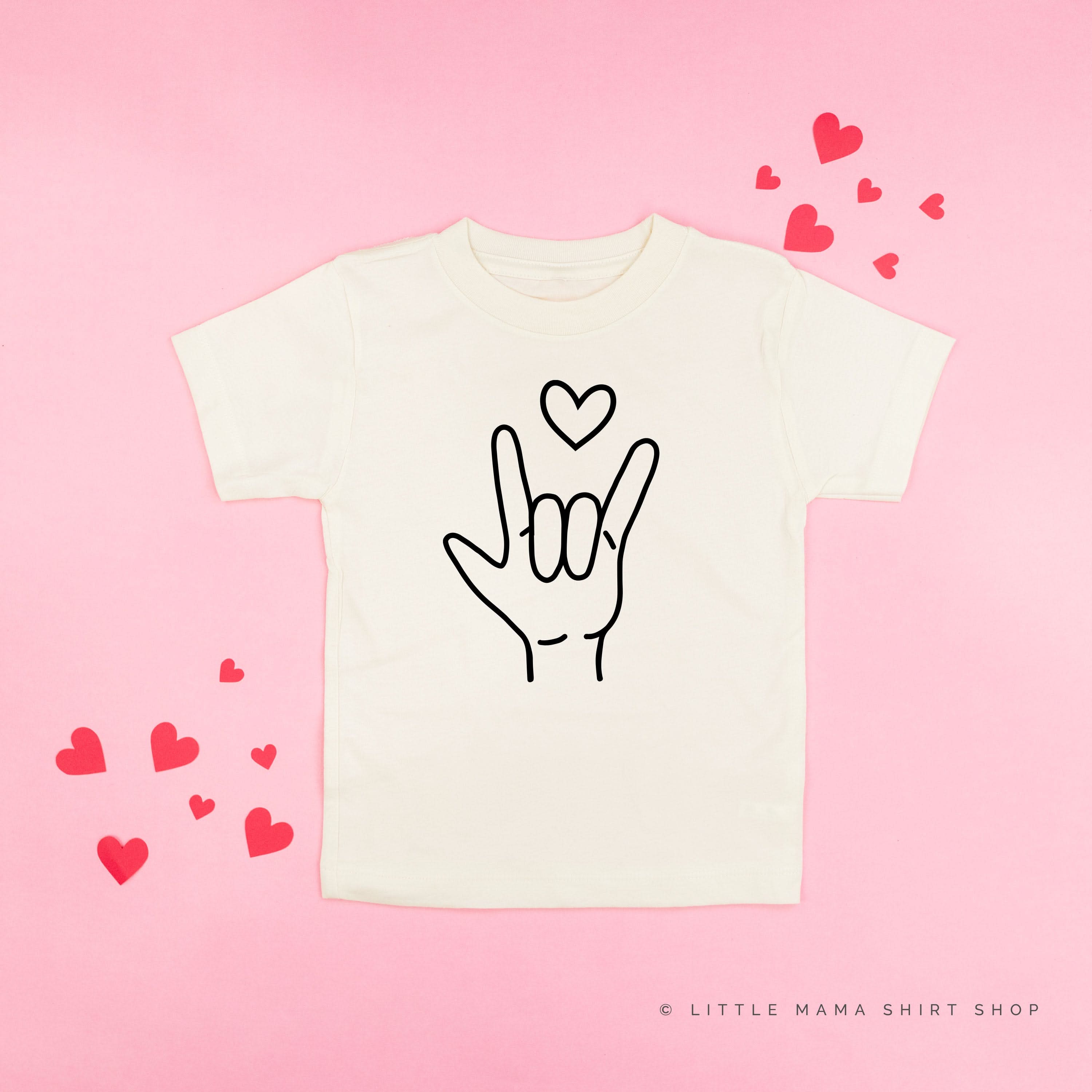 Sign Language - I Love You - Child Tee Little Mama Shirt Shop