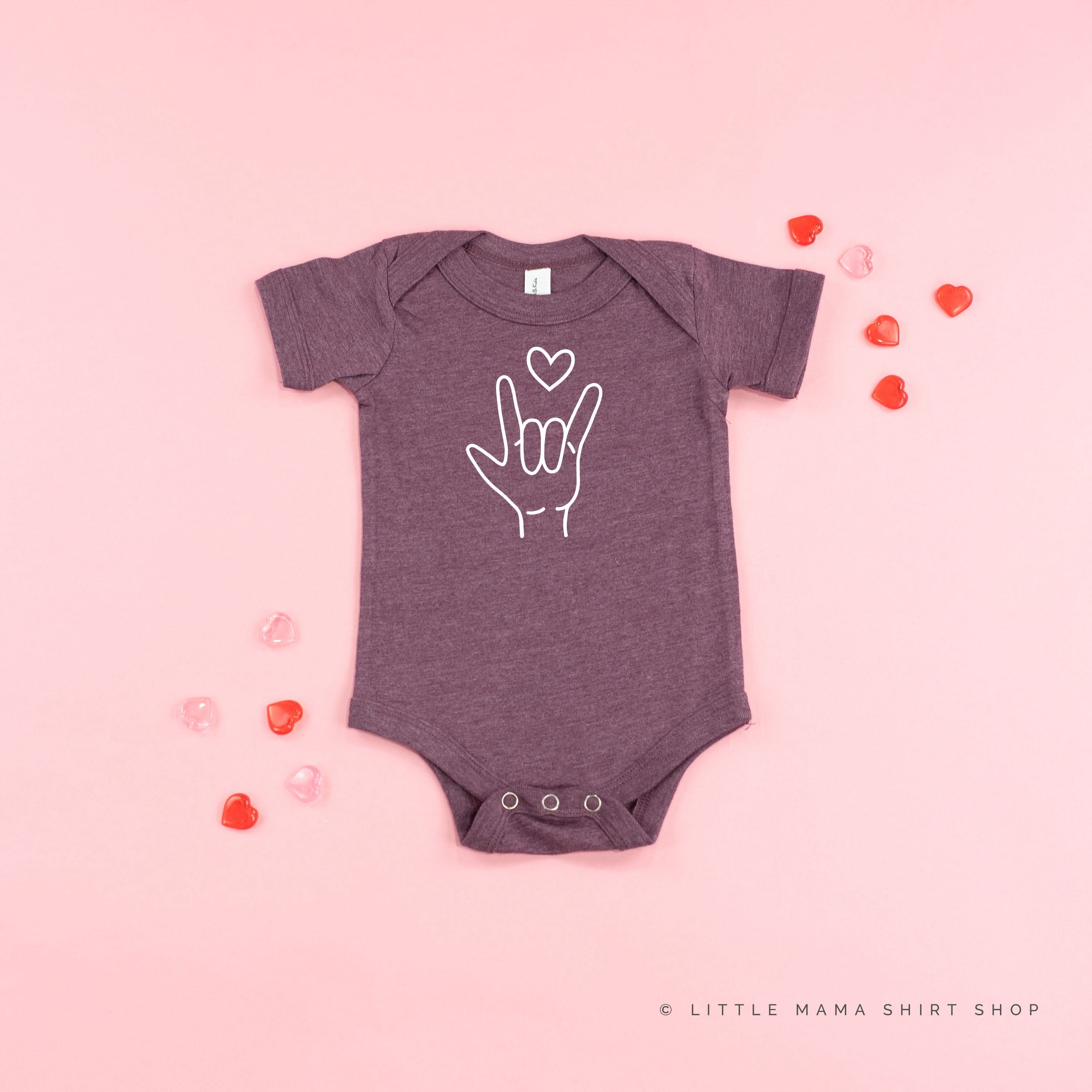Sign Language - I Love You - Child Tee Little Mama Shirt Shop