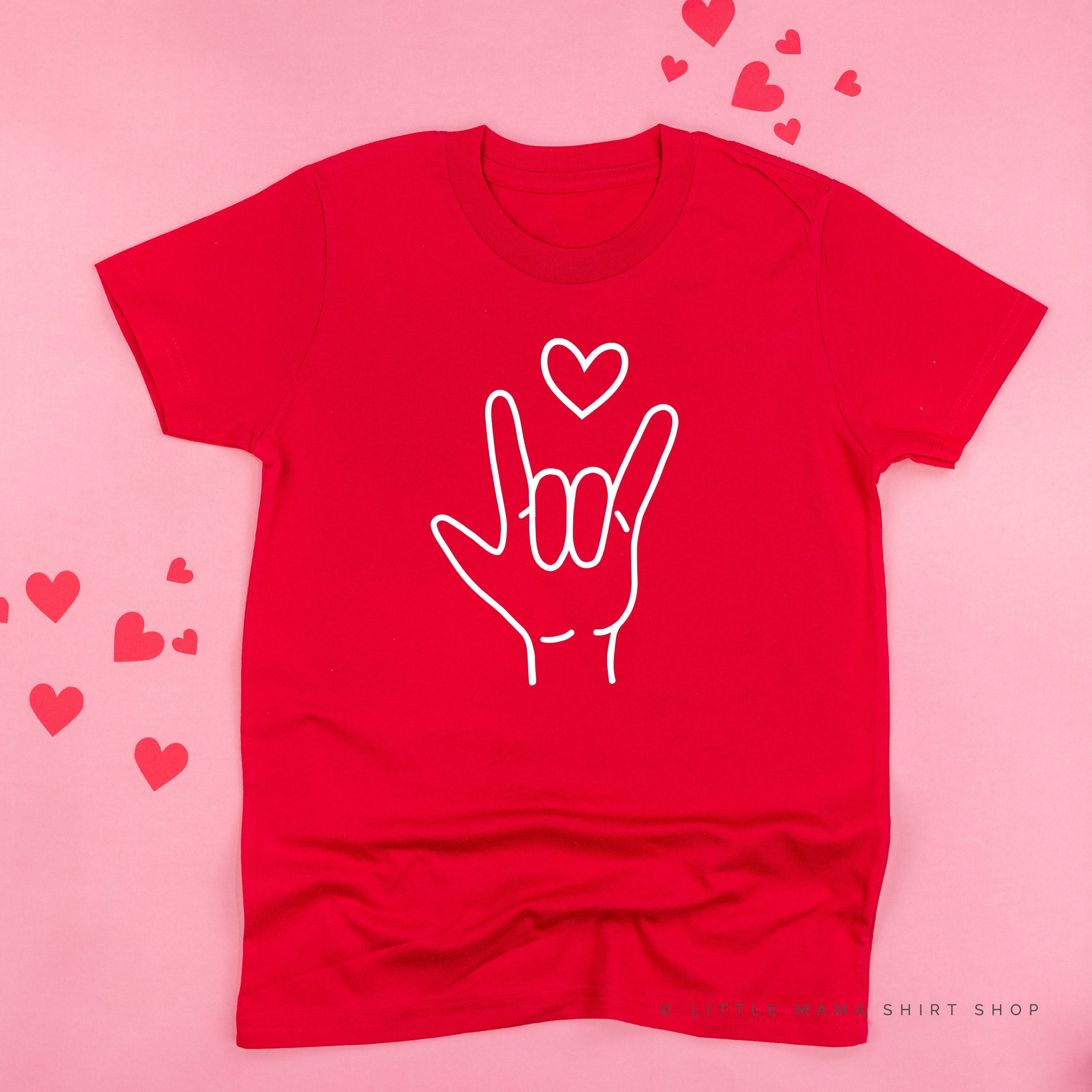 Sign Language - I Love You - Child Tee Little Mama Shirt Shop