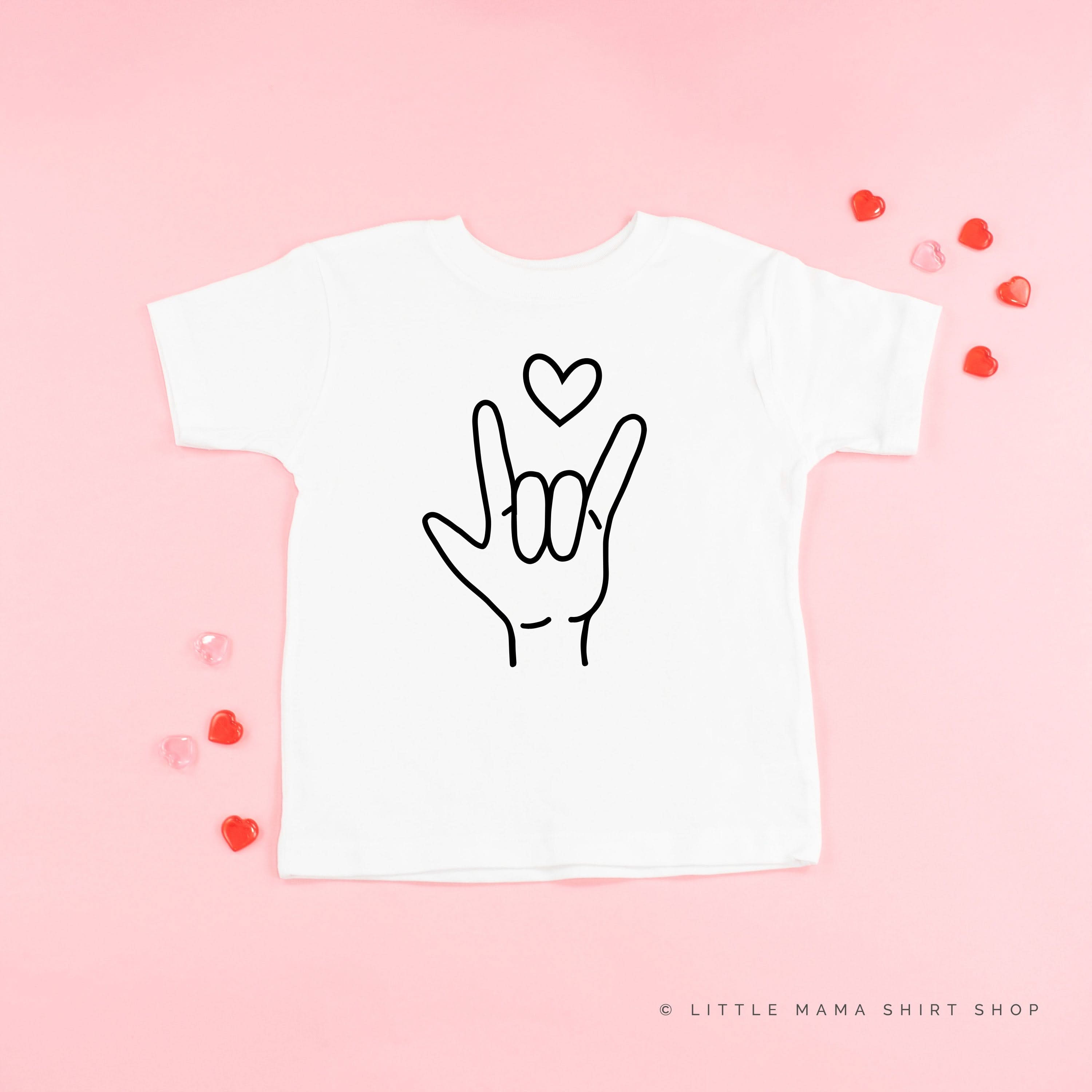 Sign Language - I Love You - Child Tee Little Mama Shirt Shop