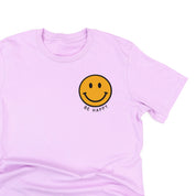 BE HAPPY -  Pocket Size Smiley Face (YELLOW) - Unisex Tee Little Mama Shirt Shop