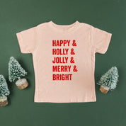 Happy + Holly + Jolly + Merry + Bright - Child Tee Little Mama Shirt Shop